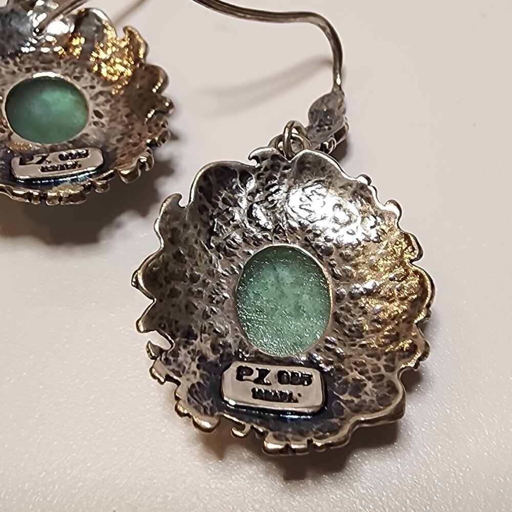 Paz Creations Sterling Silver Roman Glass Made in Israel Earrings - Picture 5 of 8